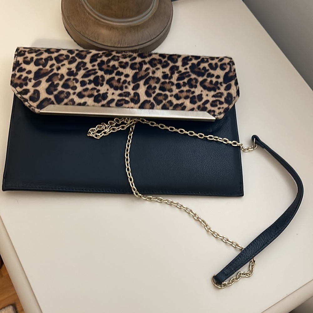 Silpada Designs Leopard Print Clutch with Chain Handle